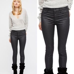 Free People 🌿Black Glitter Skinny Jeans